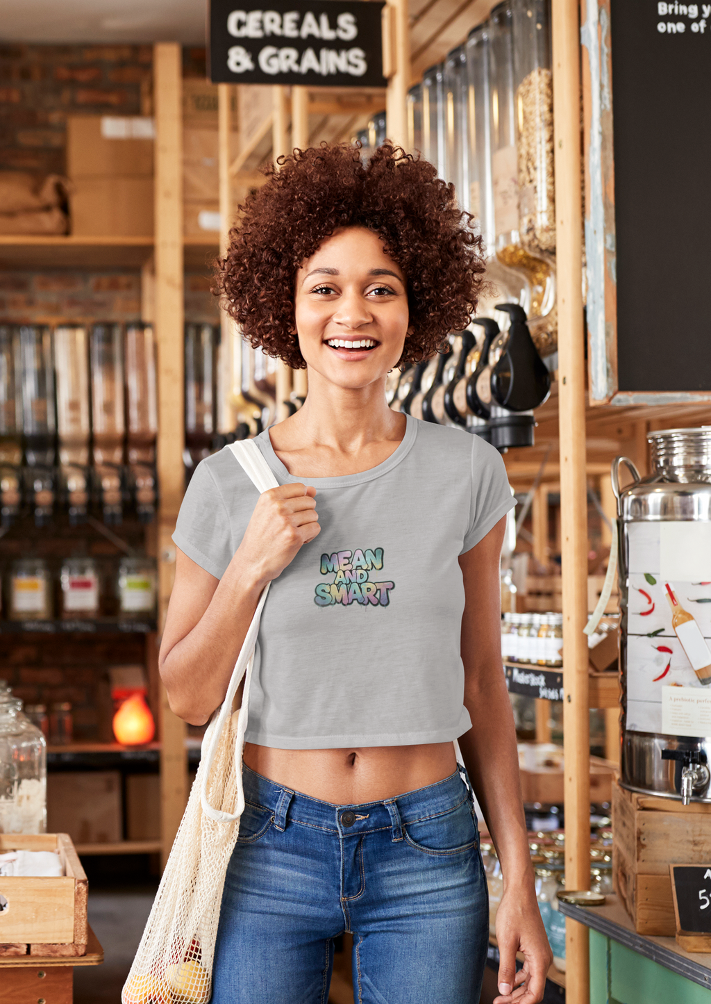Mean and Smart graphic cropped T-Shirt - Mutantur Labs LLC
