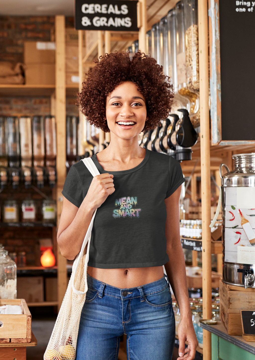 Mean and Smart graphic cropped T-Shirt - Mutantur Labs LLC
