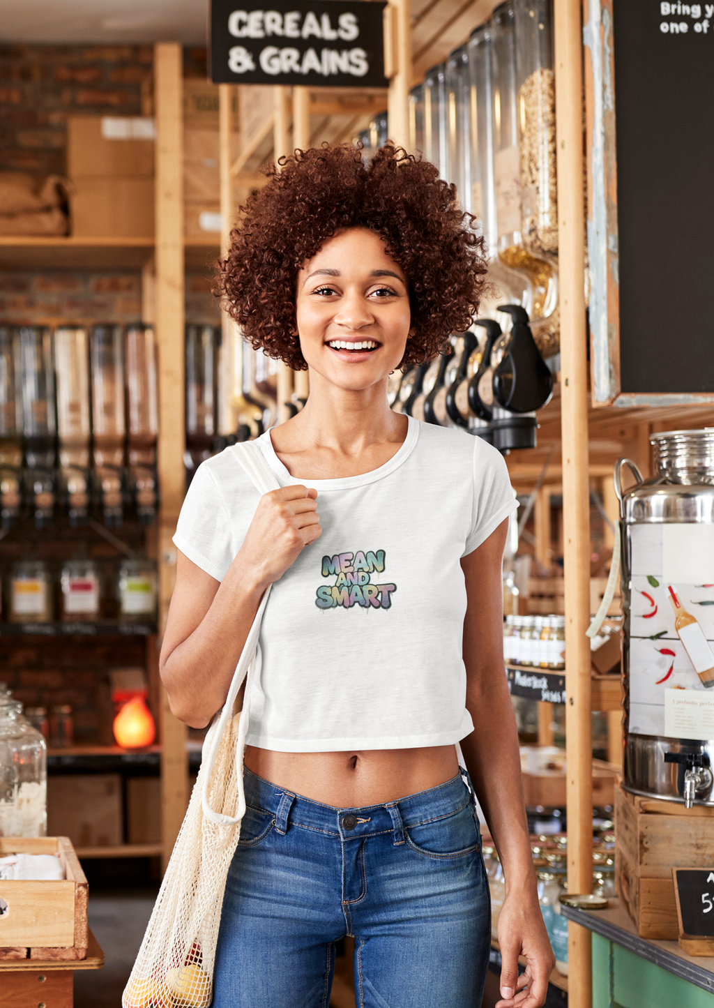Mean and Smart graphic cropped T-Shirt - Mutantur Labs LLC