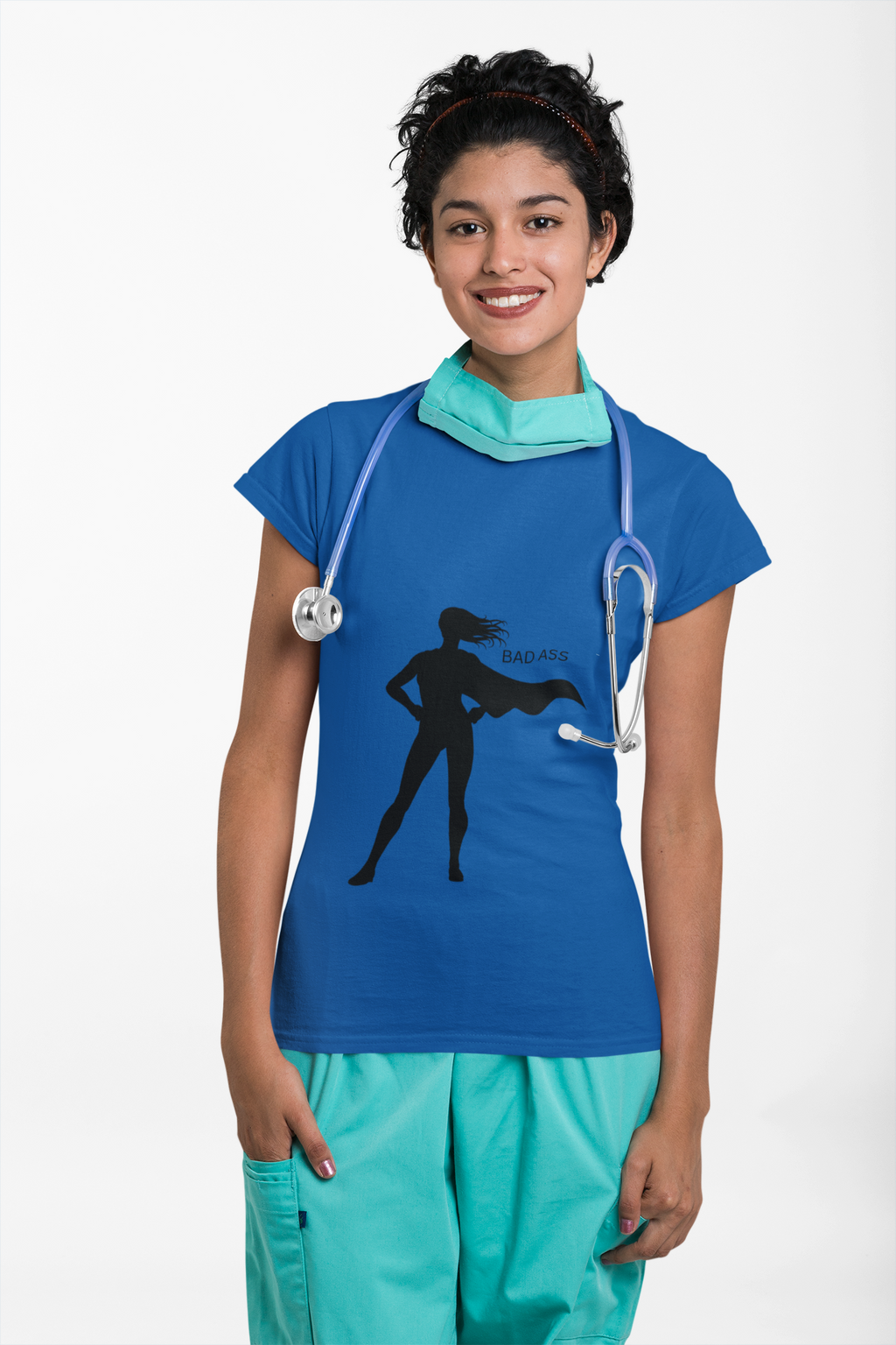Bad Ass Superhero Silhouette Tee | Woman Cape Silhouette T-Shirt - Mutantur Labs LLC