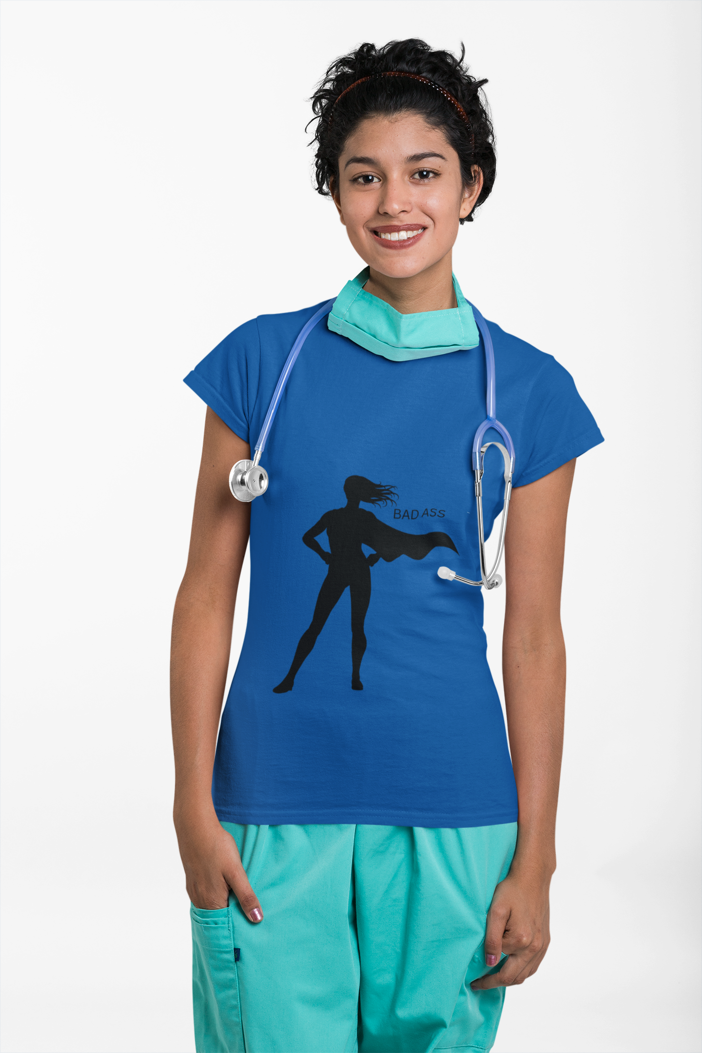 Bad Ass Superhero Silhouette Tee | Woman Cape Silhouette T-Shirt - Mutantur Labs LLC