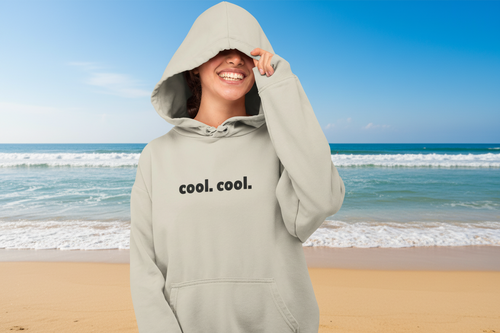 cool. cool. Hoodie | Minimal Text Graphic Pullover - Mutantur Labs LLC
