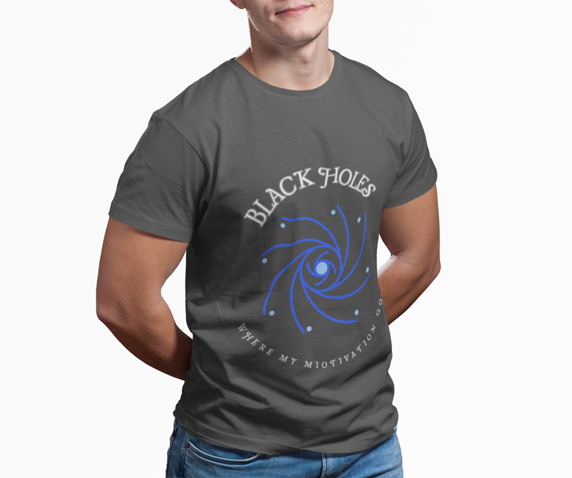 Black Holes Where My Motivation Goes graphic T-Shirt - Mutantur Labs LLC
