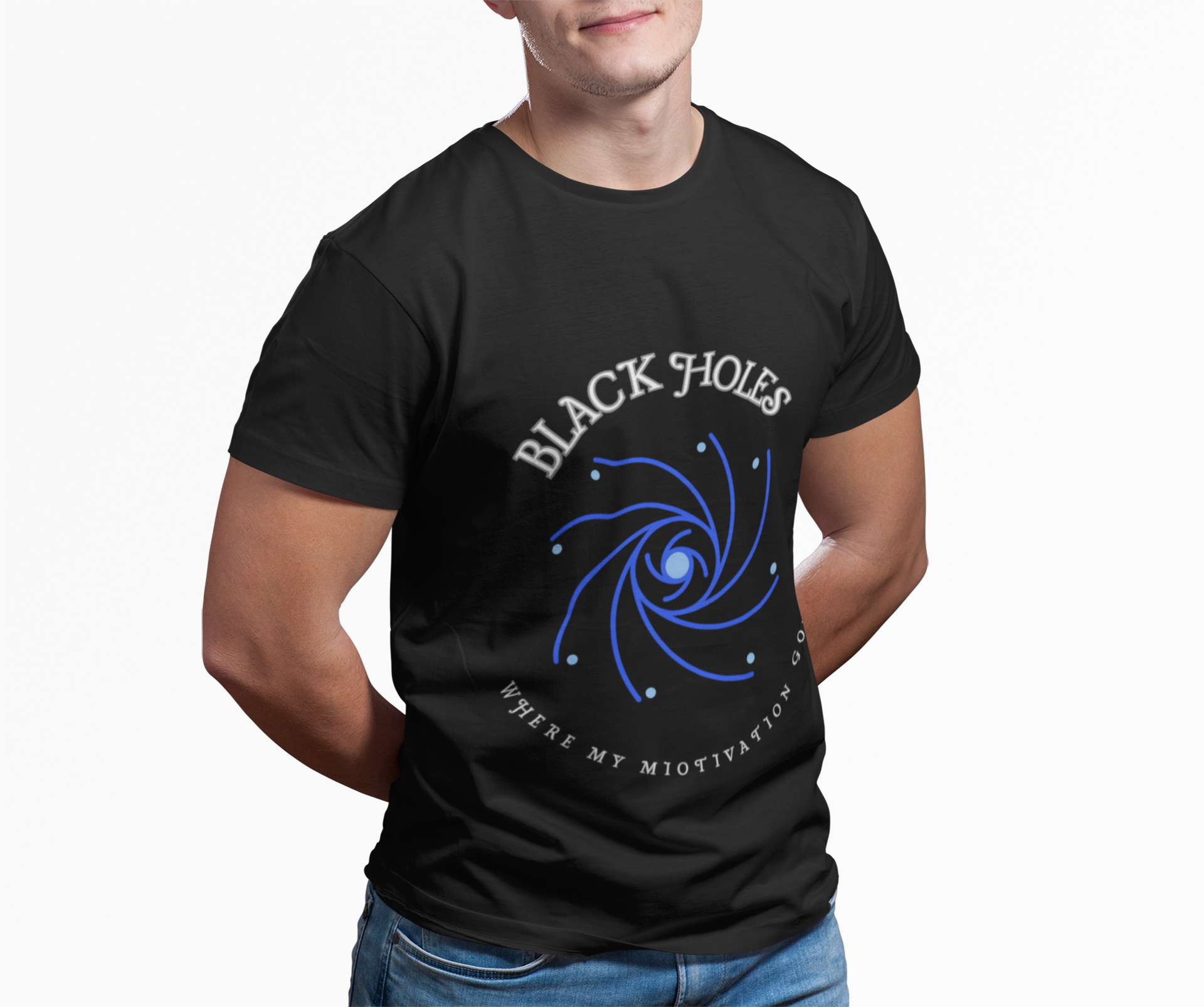 Black Holes Where My Motivation Goes graphic T-Shirt - Mutantur Labs LLC