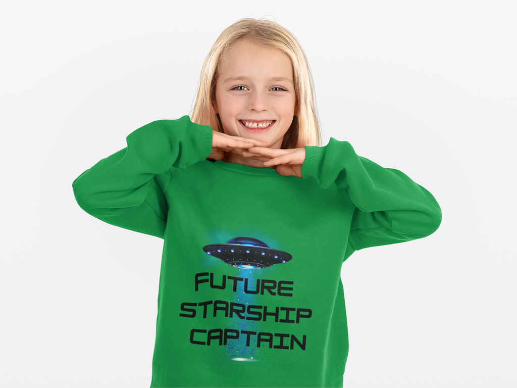 Future Starship Captain Sweatshirt for Kids — Space Graphic Pullover - Mutantur Labs LLC