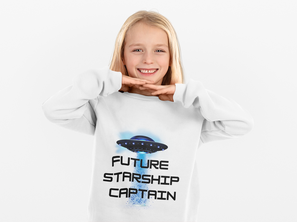Future Starship Captain Sweatshirt for Kids — Space Graphic Pullover - Mutantur Labs LLC