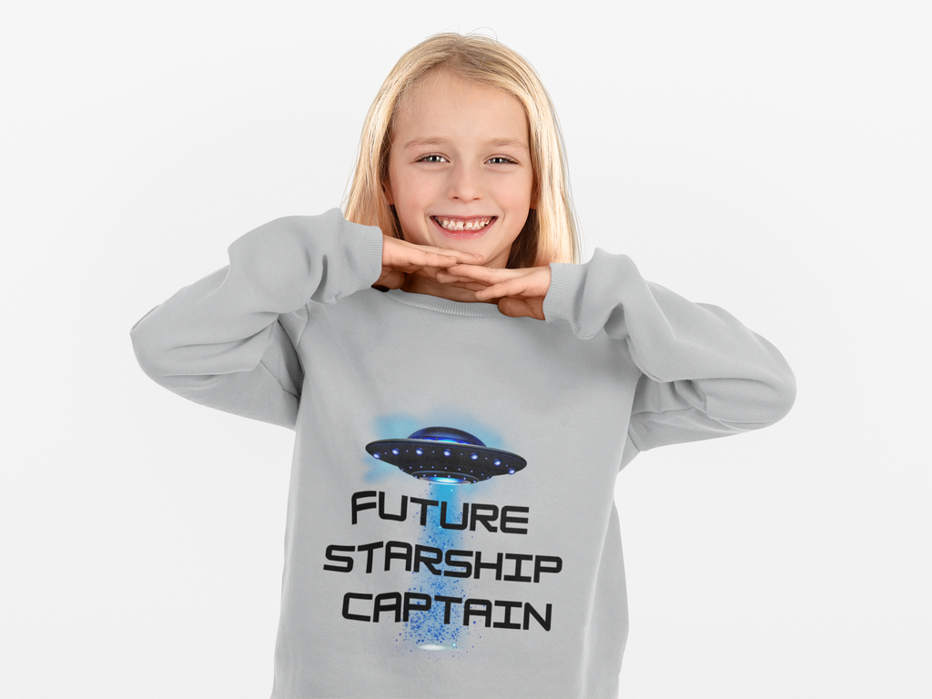 Future Starship Captain Sweatshirt for Kids — Space Graphic Pullover - Mutantur Labs LLC