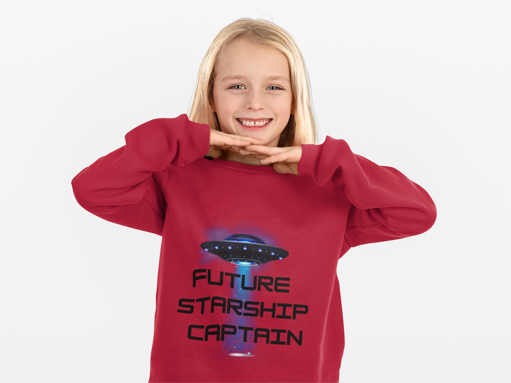 Future Starship Captain Sweatshirt for Kids — Space Graphic Pullover - Mutantur Labs LLC