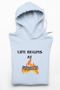 Life Begins at Fierce Hoodie | Flame Graphic Hoodie - Mutantur Labs LLC