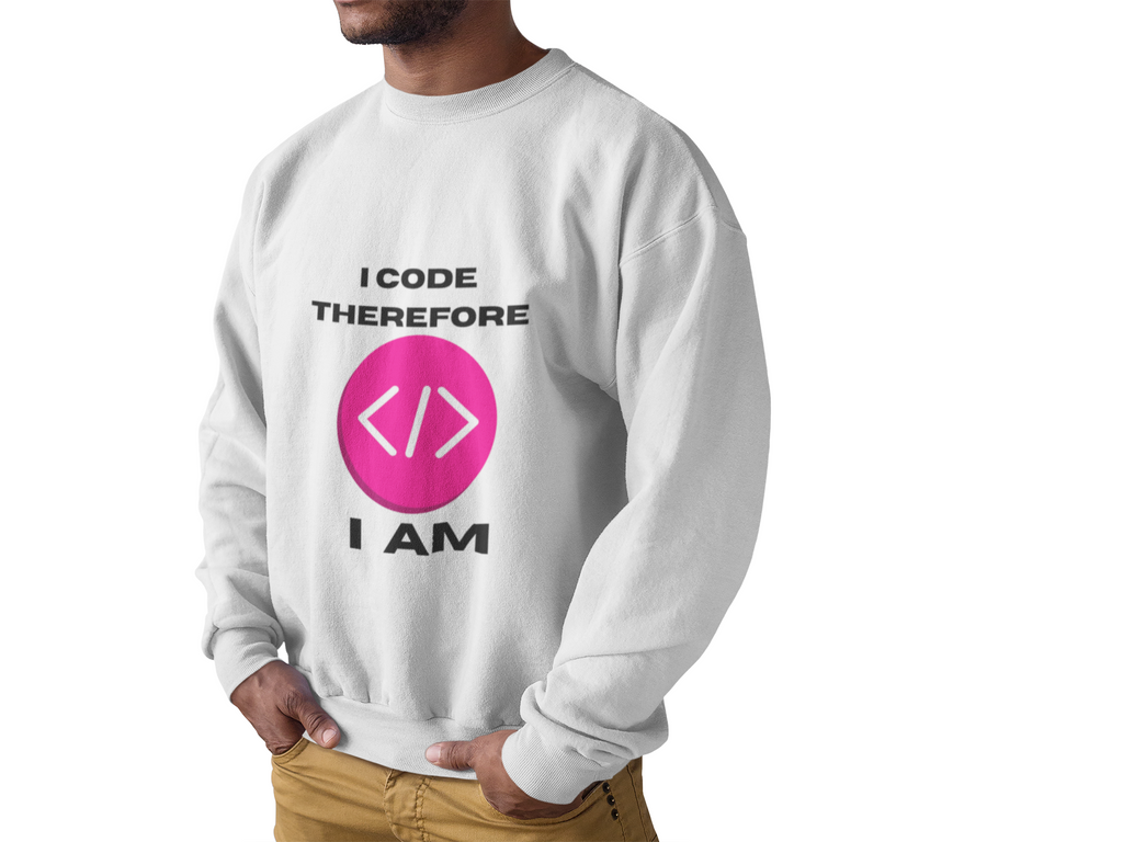 I Code Therefore I Am Sweatshirt | Funny Coding Crewneck - Mutantur Labs LLC