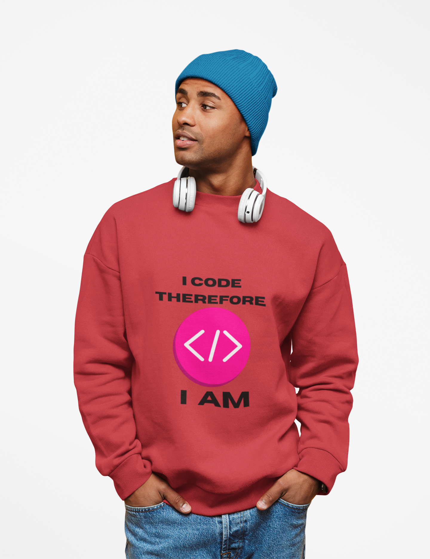 I Code Therefore I Am Sweatshirt | Funny Coding Crewneck - Mutantur Labs LLC