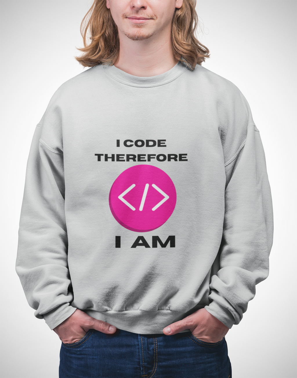 I Code Therefore I Am Sweatshirt | Funny Coding Crewneck - Mutantur Labs LLC