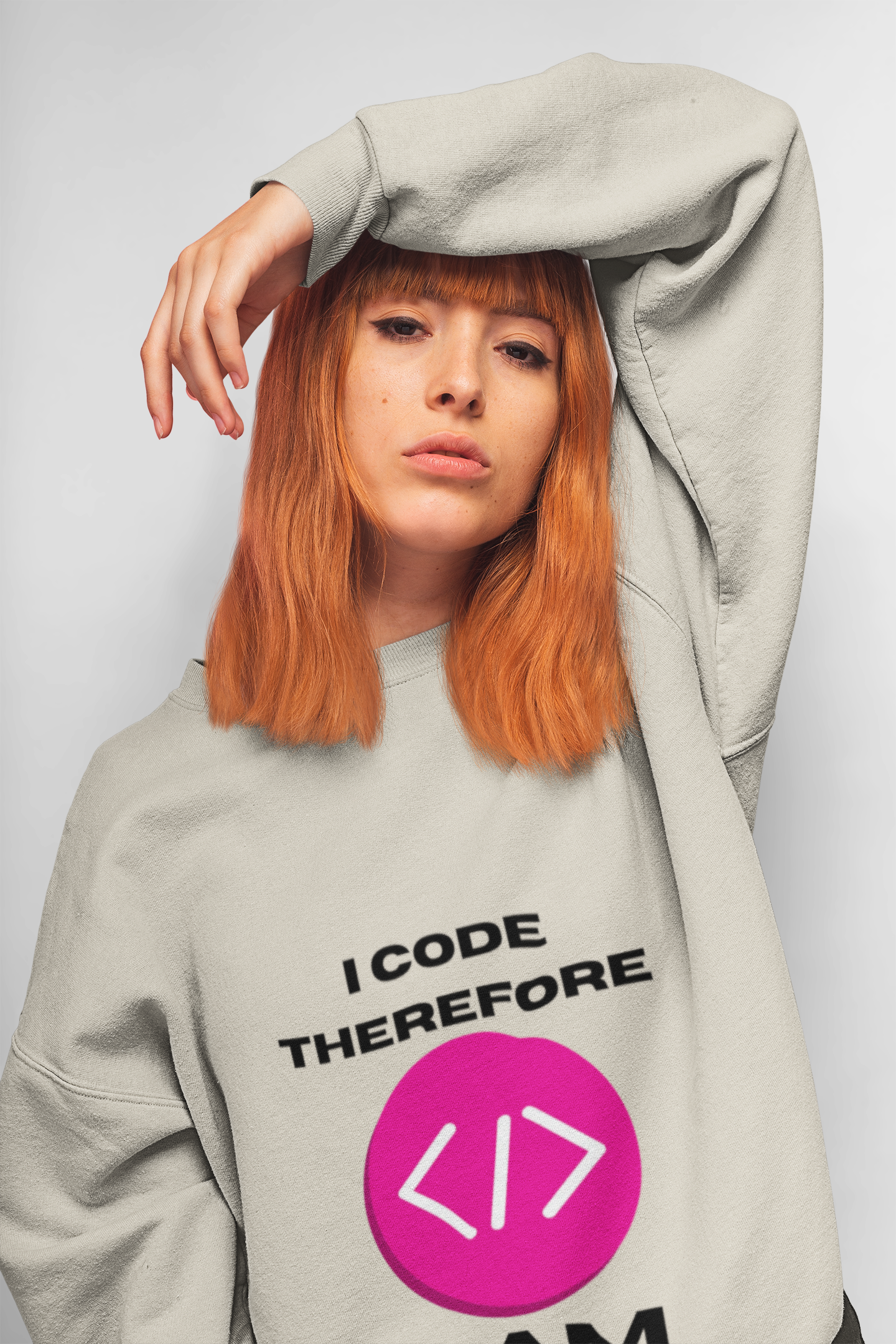 I Code Therefore I Am Sweatshirt | Funny Coding Crewneck - Mutantur Labs LLC