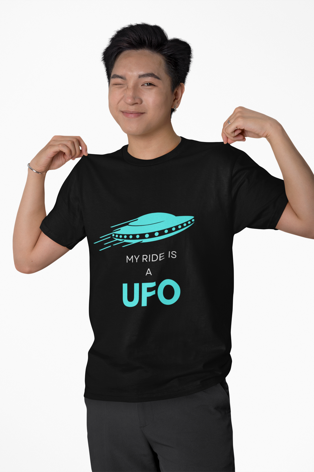 My Ride Is a UFO T-Shirt | Funny Alien Space Graphic Tee - Mutantur Labs LLC