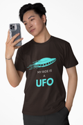 My Ride Is a UFO T-Shirt | Funny Alien Space Graphic Tee - Mutantur Labs LLC