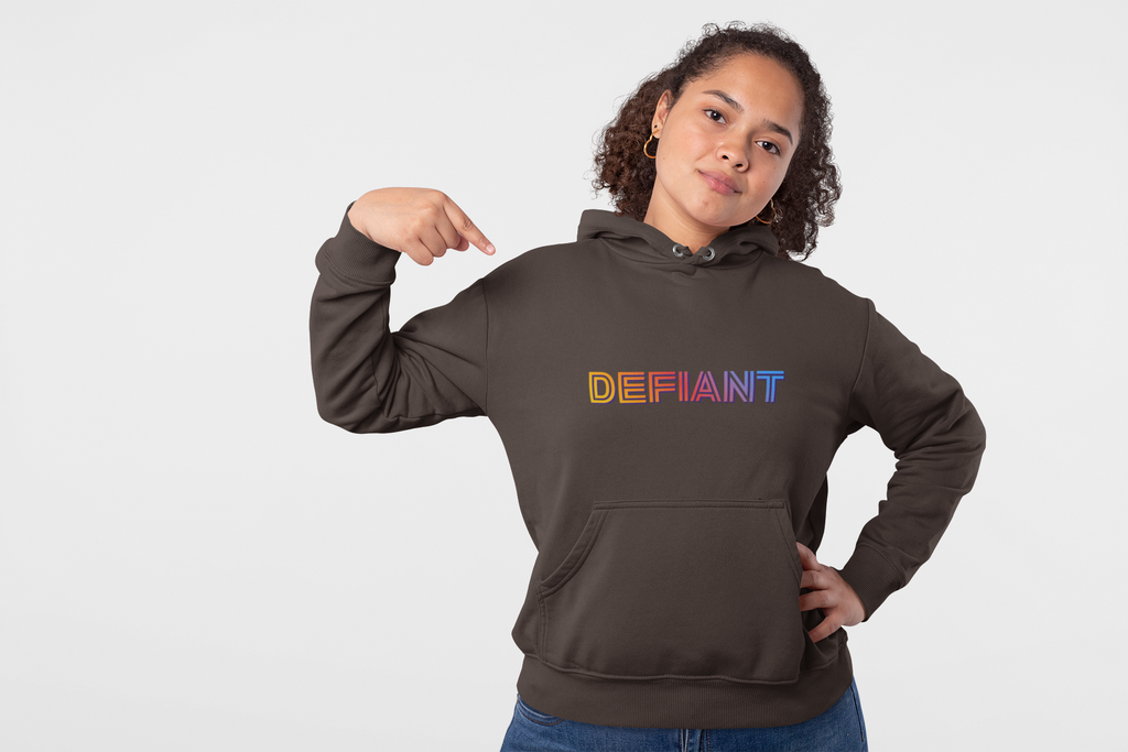 Defiant Rainbow Hoodie — Bold Graphic Pullover - Mutantur Labs LLC