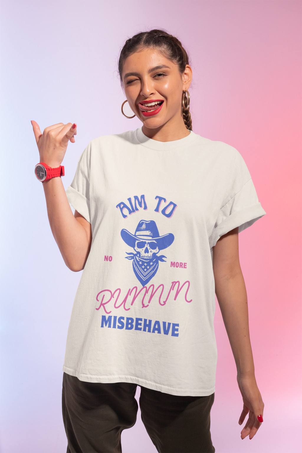 Aim to Misbehave No more Runnin' Skull Cowboy Graphic Tee - Mutantur Labs LLC