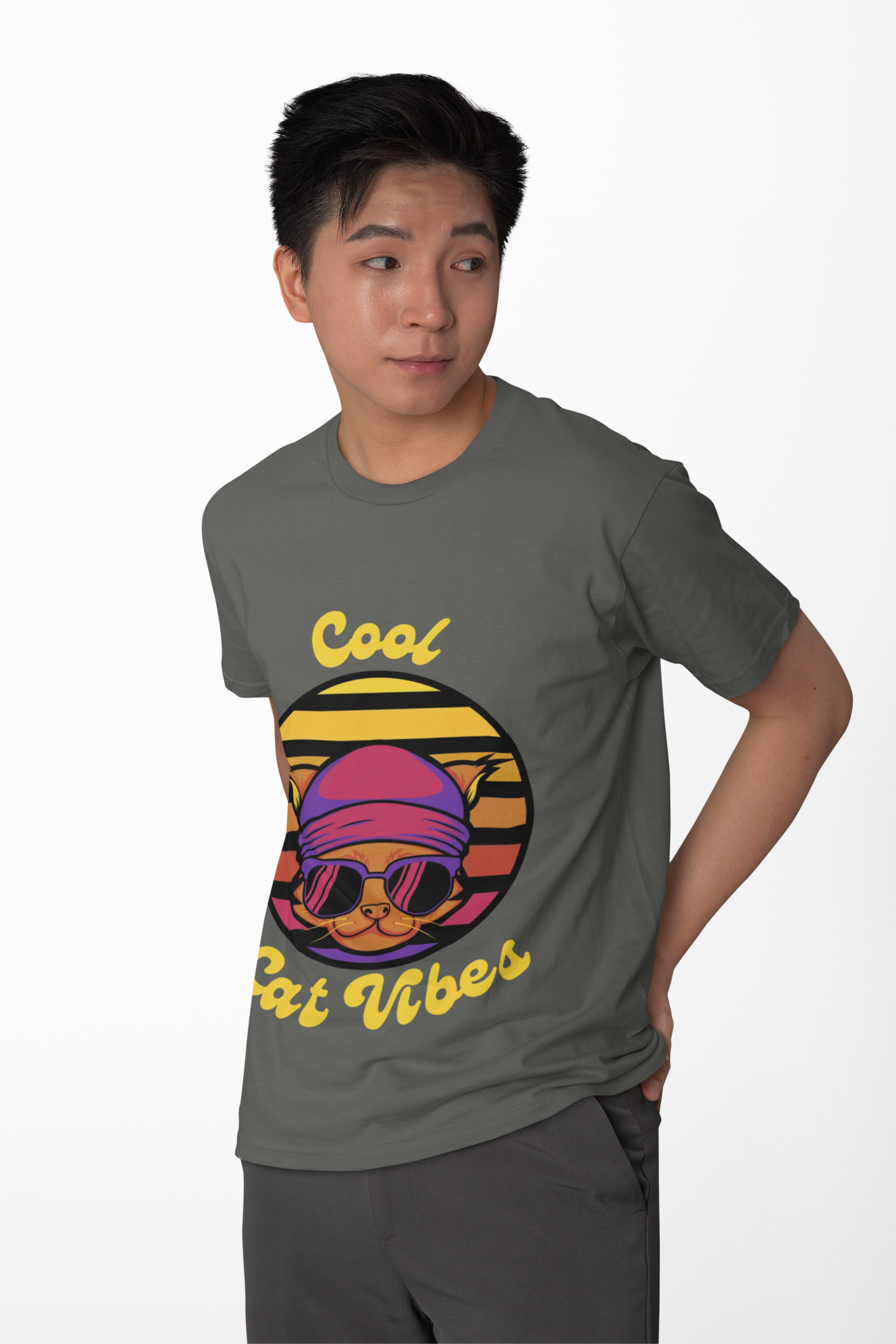 Cool Cat Vibes T-Shirt | Comfort Colors Funny Cat Tee - Mutantur Labs LLC