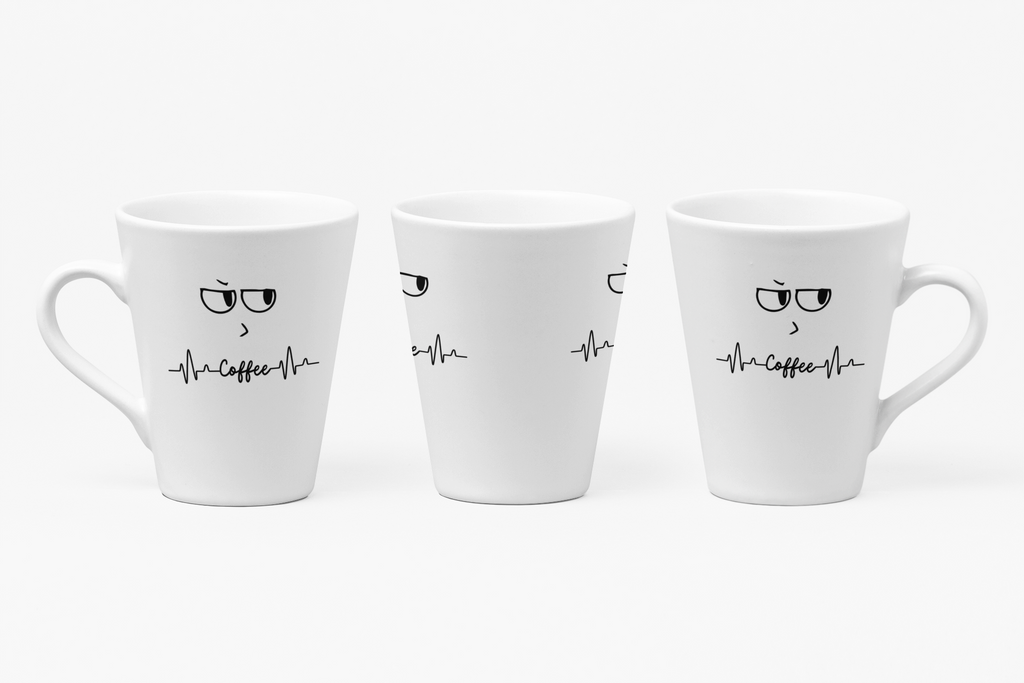 Coffee Heartbeat Mug | Minimal Funny Latte Coffee Cup - Mutantur Labs LLC
