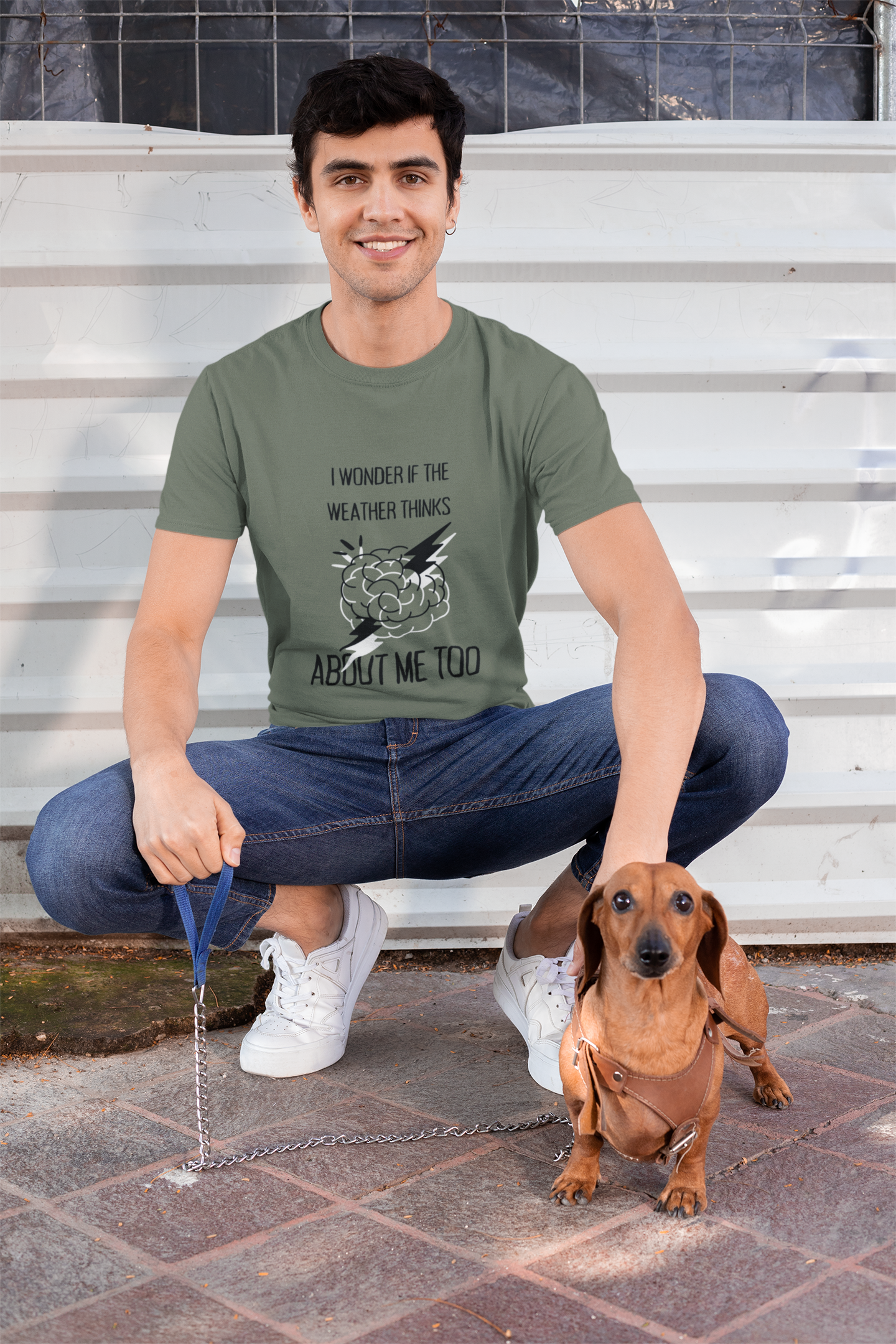 I Wonder If the Weather Thinks About Me Too T-Shirt | Funny Brain Lightning Graphic Tee - Mutantur Labs LLC