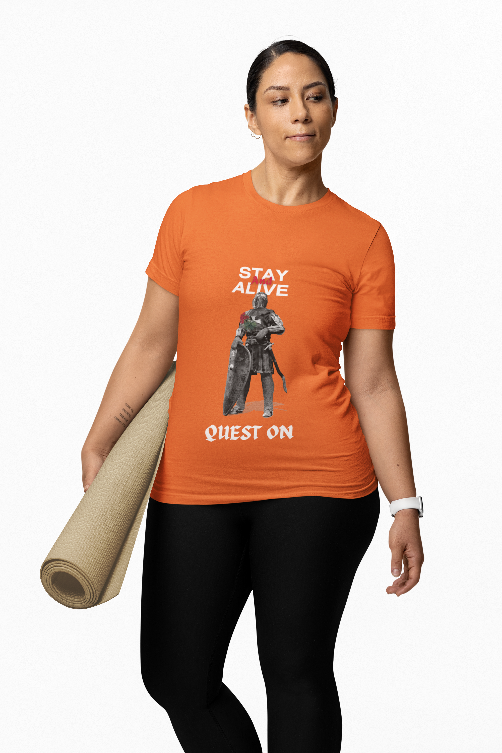 Stay Alive Quest On T-Shirt | Dark Fantasy Knight Gamer Tee - Mutantur Labs LLC