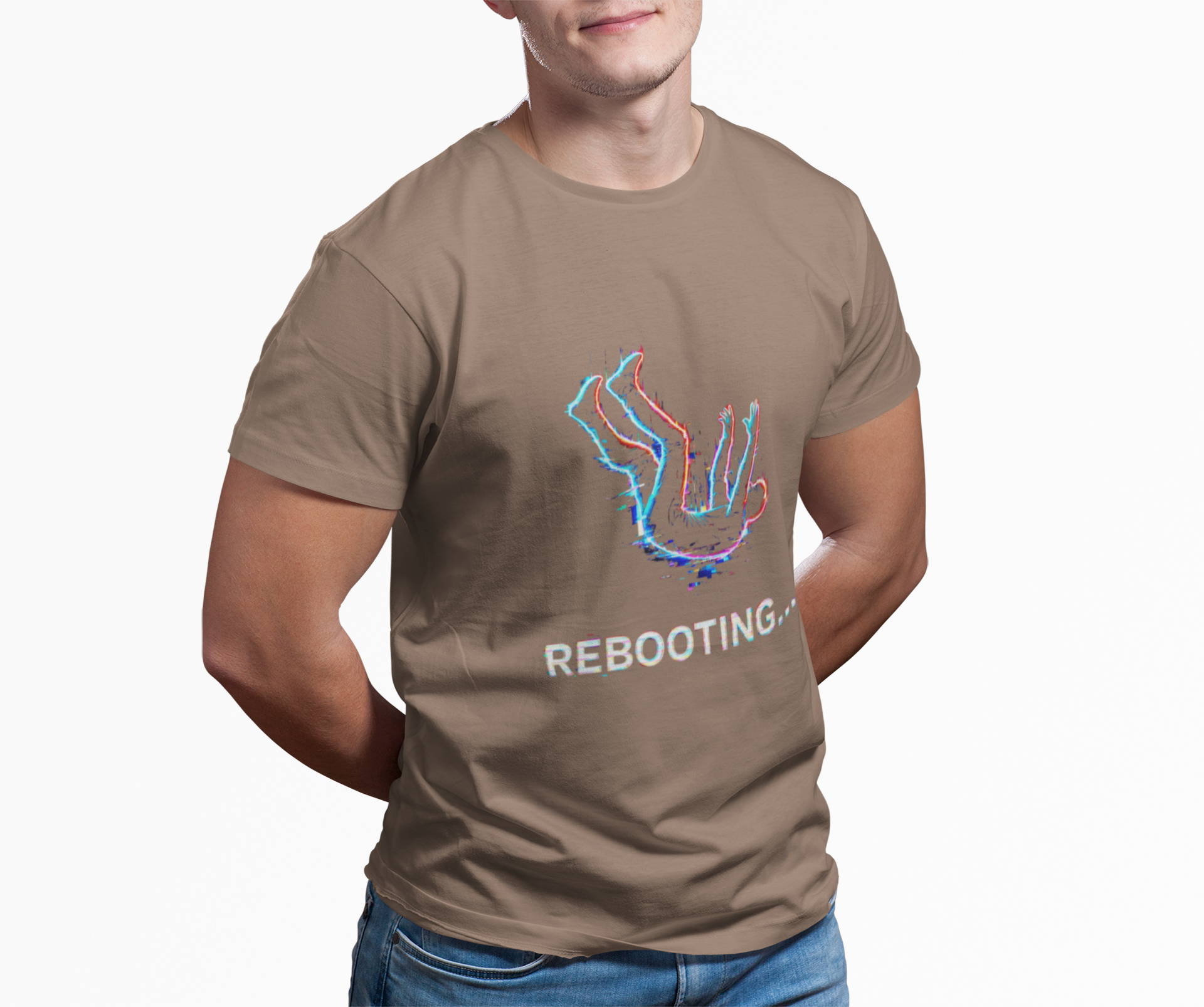 Rebooting T-Shirt | Funny Falling Figure Graphic Tee - Mutantur Labs LLC