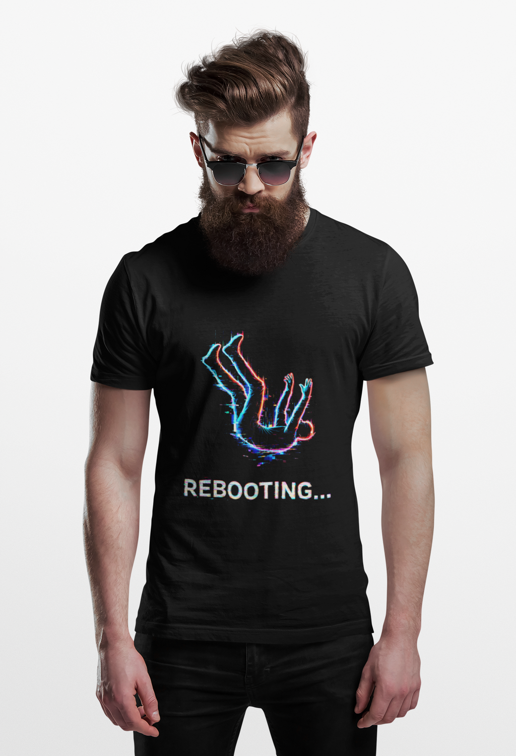 Rebooting T-Shirt | Funny Falling Figure Graphic Tee - Mutantur Labs LLC