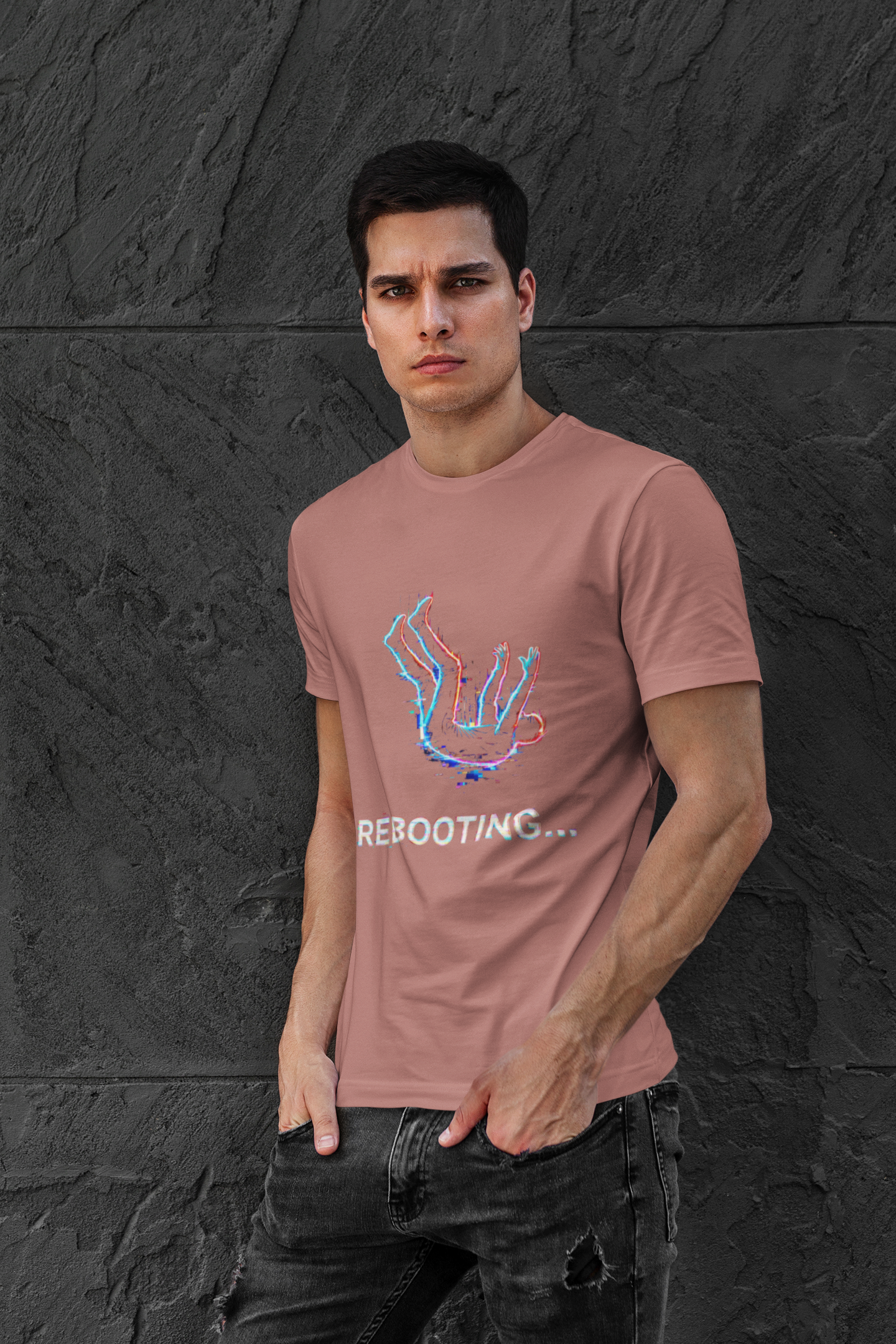 Rebooting T-Shirt | Funny Falling Figure Graphic Tee - Mutantur Labs LLC