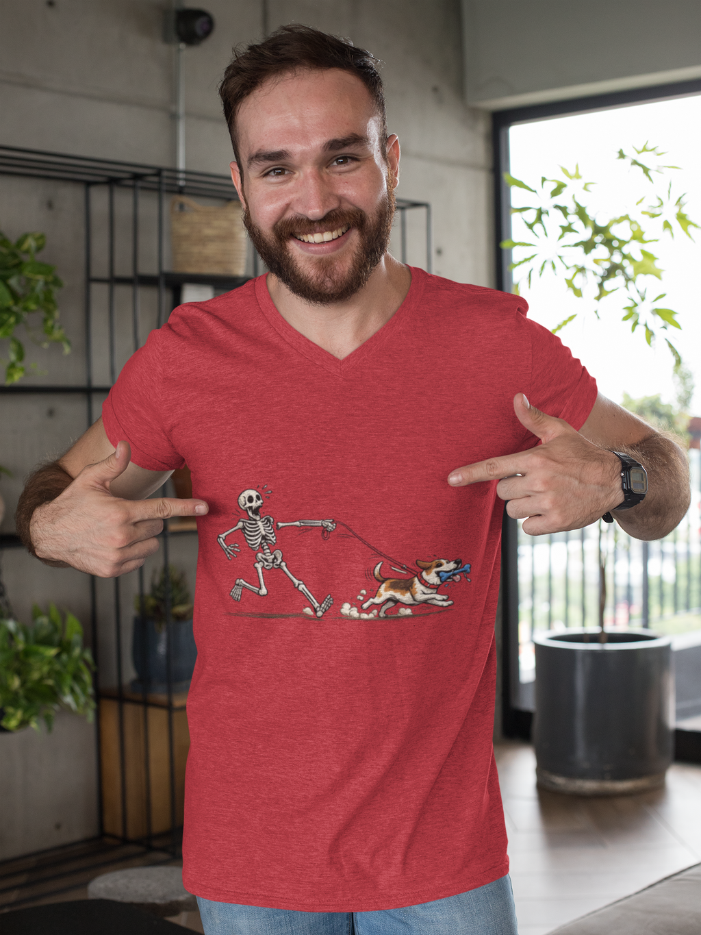 Skeleton Walking Dog T-Shirt | Funny Halloween Pet Graphic Tee - Mutantur Labs LLC
