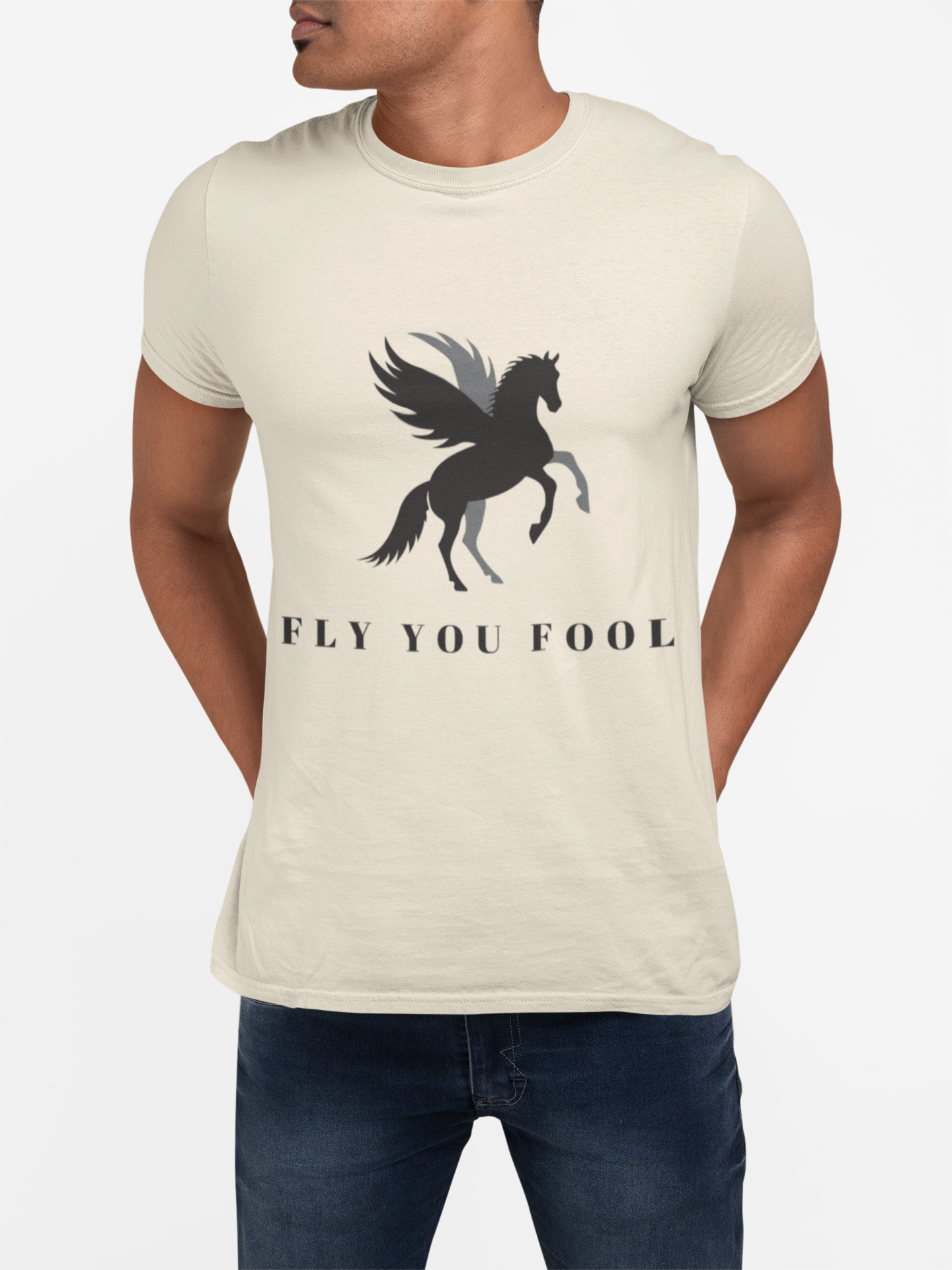 Pegasus silhouette Graphic T-Shirt: Fly You Fool Mythical Horse Tee - Mutantur Labs LLC