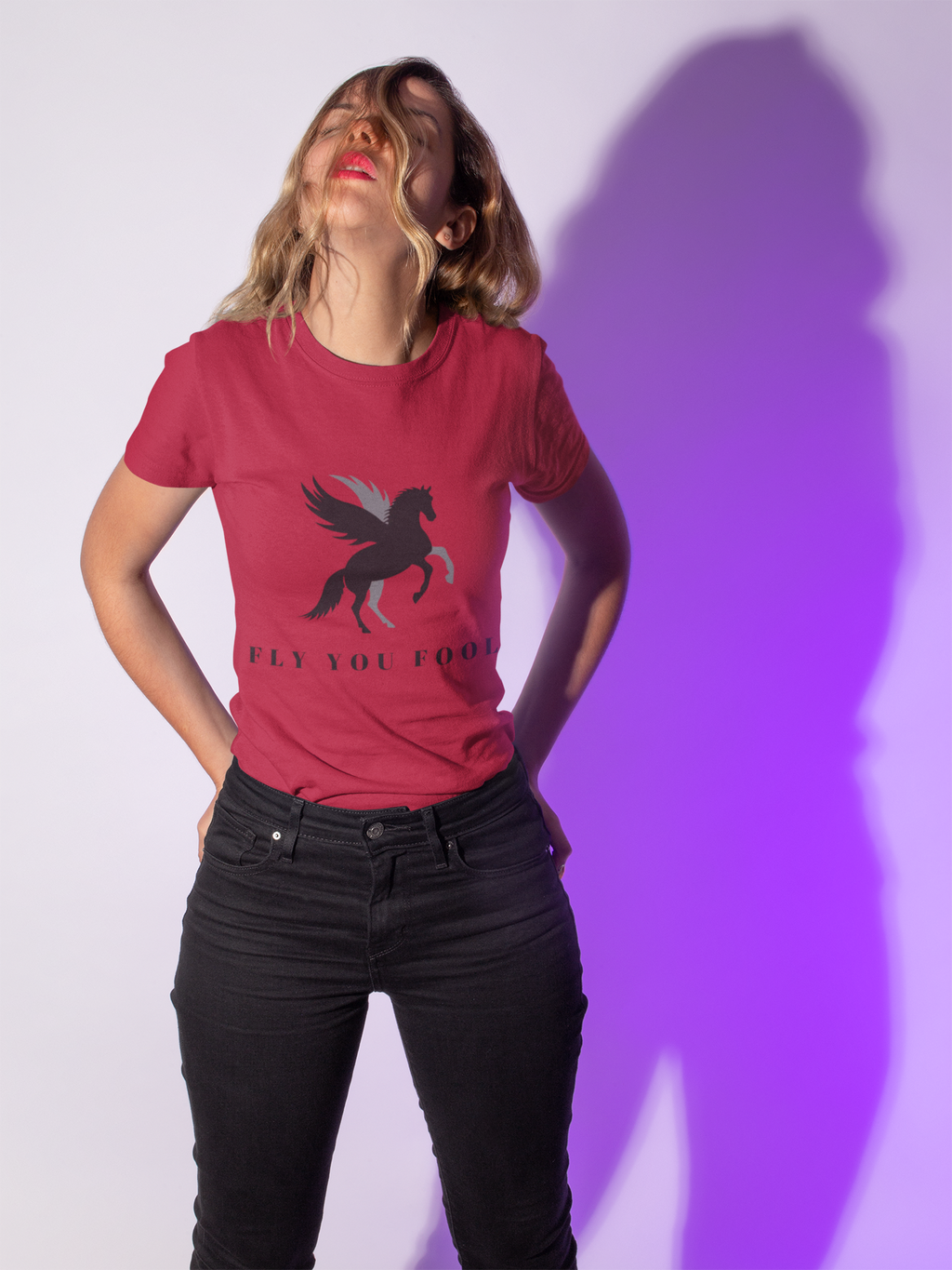 Pegasus silhouette Graphic T-Shirt: Fly You Fool Mythical Horse Tee - Mutantur Labs LLC