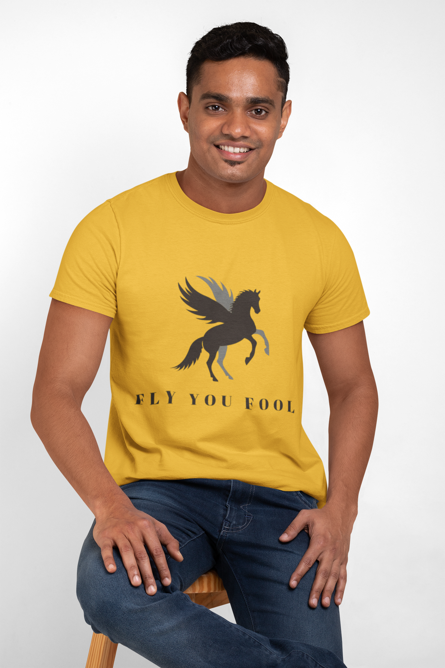 Pegasus silhouette Graphic T-Shirt: Fly You Fool Mythical Horse Tee - Mutantur Labs LLC
