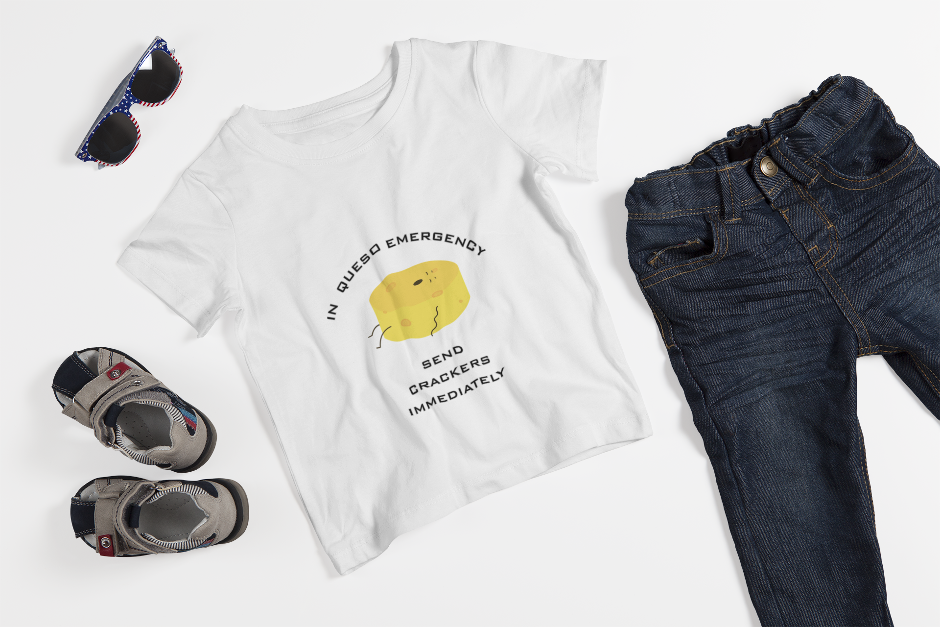In Queso Emergency T-Shirt | Funny Cheese Pun Graphic Tee - Mutantur Labs LLC