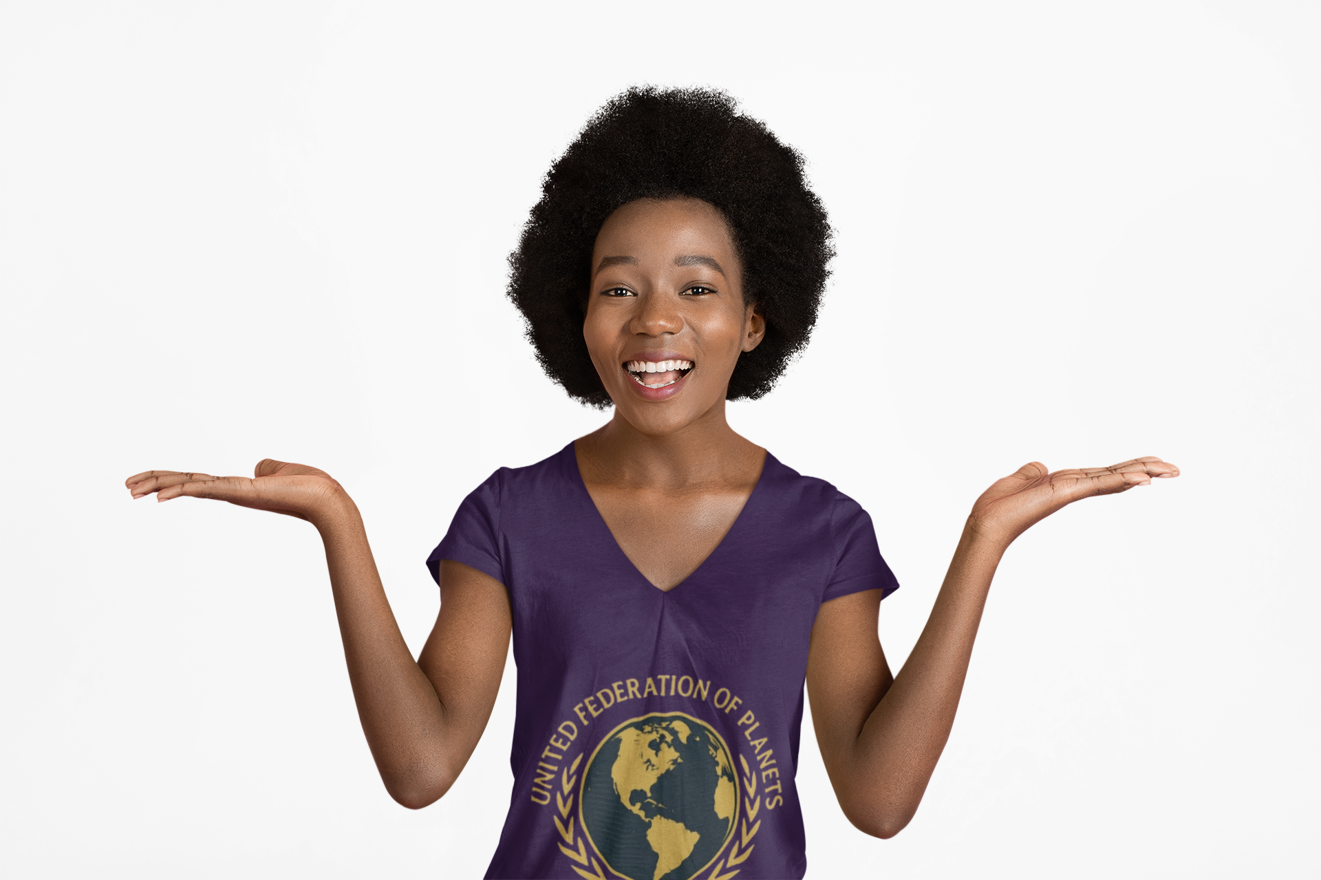 United Federation of Planets Earth V-Neck T-Shirt | Sci-Fi Inspired Women's Graphic Tee - Mutantur Labs LLC
