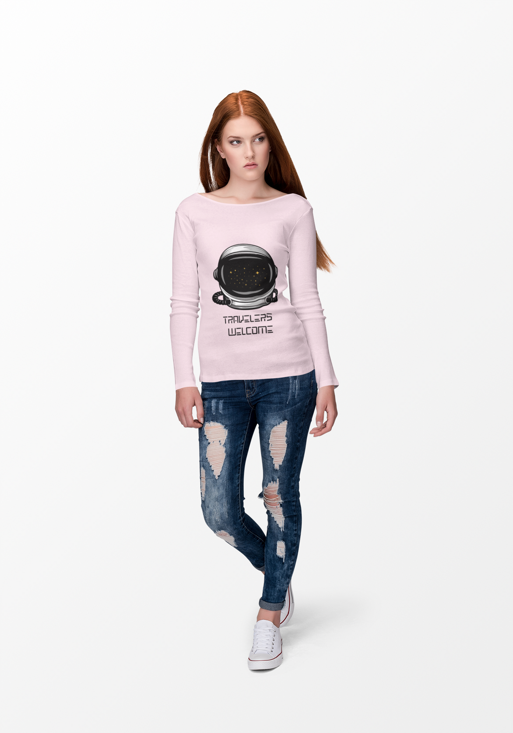 Travelers Welcome Shirt | Astronaut Long Sleeve Tee - Mutantur Labs LLC