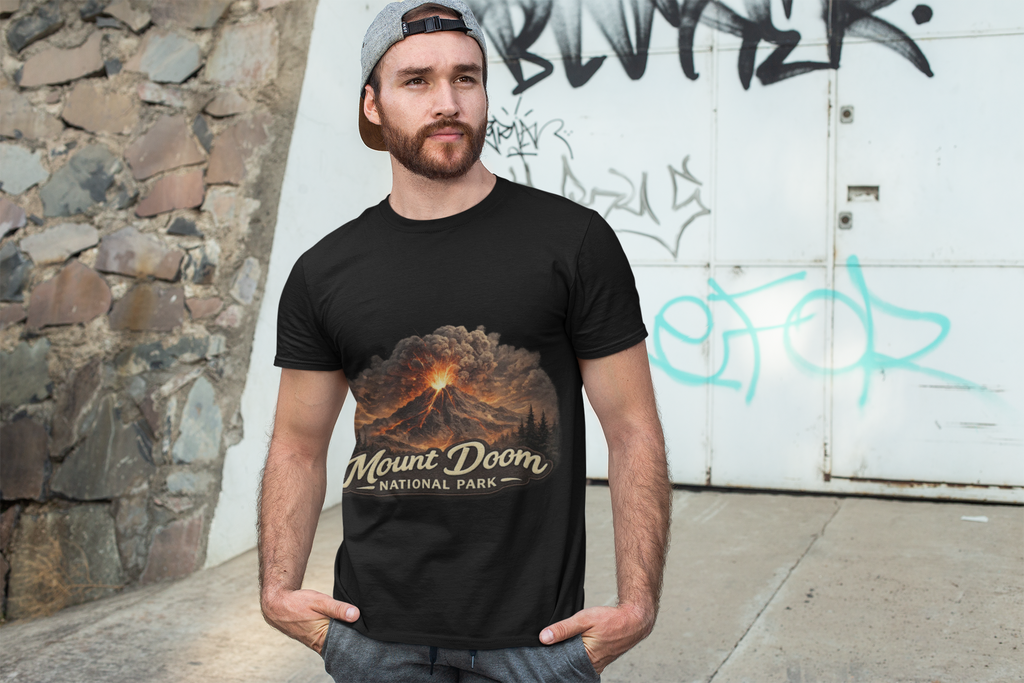 Mount Doom National Park T-Shirt — Volcanic Eruption Graphic Tee - Mutantur Labs LLC