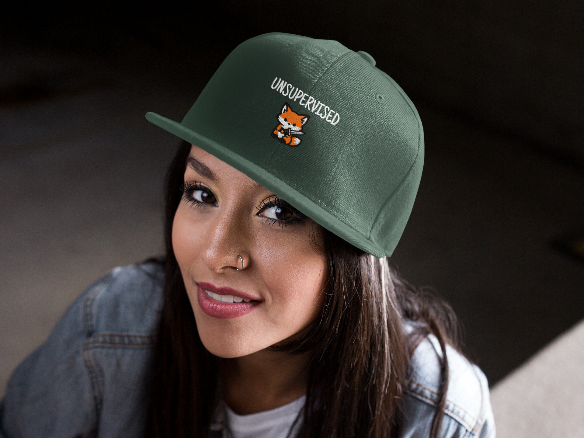 Unsupervised Fox Low Profile Baseball Cap — Cute Cartoon Fox Hat - Mutantur Labs LLC