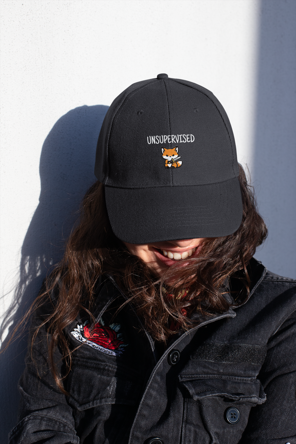 Unsupervised Fox Low Profile Baseball Cap — Cute Cartoon Fox Hat - Mutantur Labs LLC
