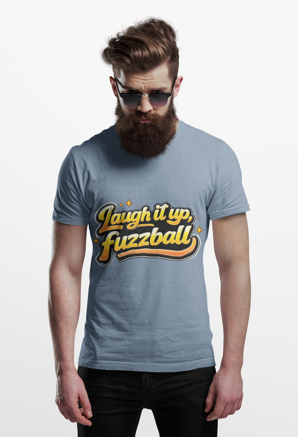 Laugh it up Fuzzball T-shirt | Retro Script Graphic Comfort Colors Tee - Mutantur Labs LLC
