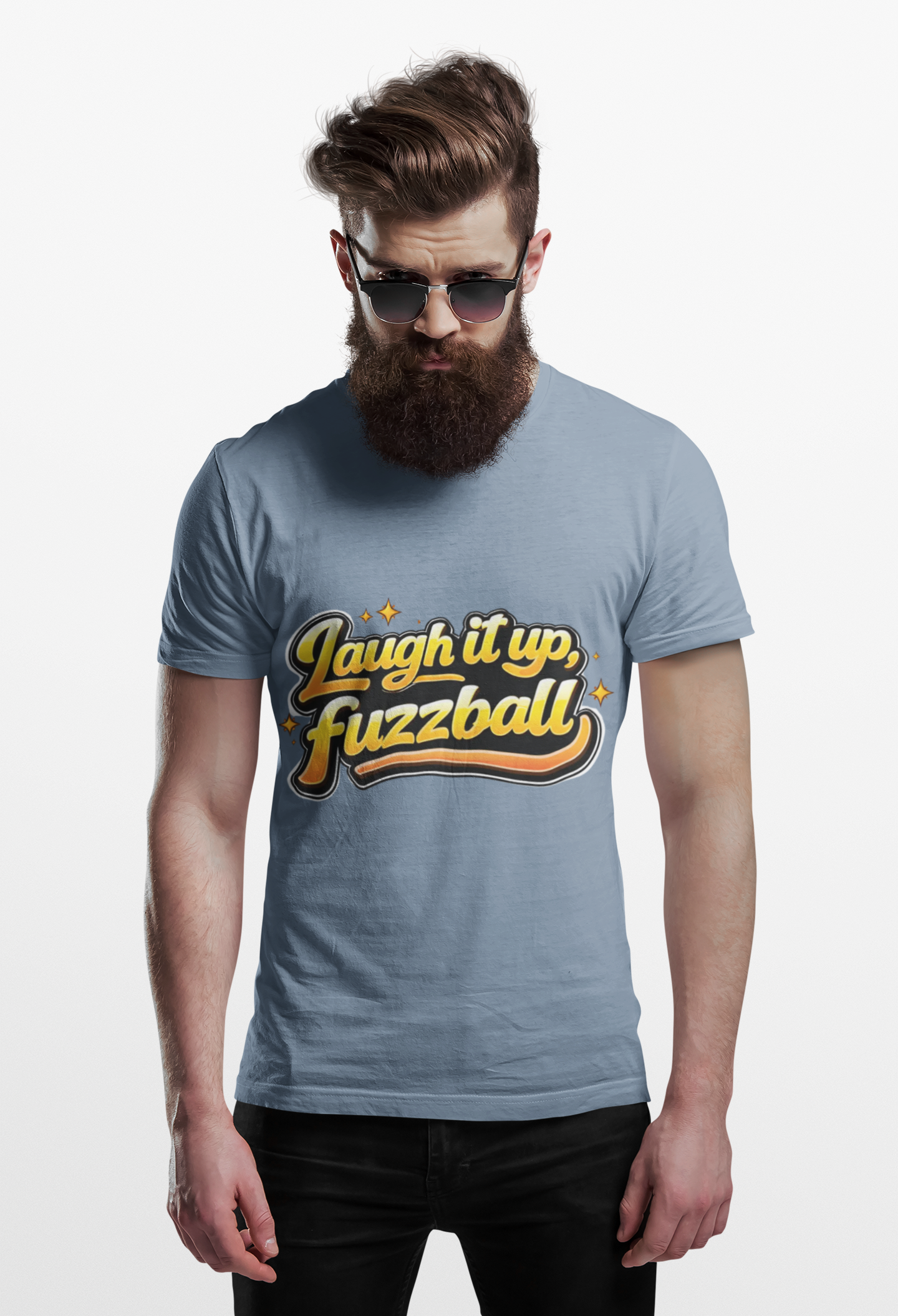 Laugh it up Fuzzball T-shirt | Retro Script Graphic Comfort Colors Tee - Mutantur Labs LLC