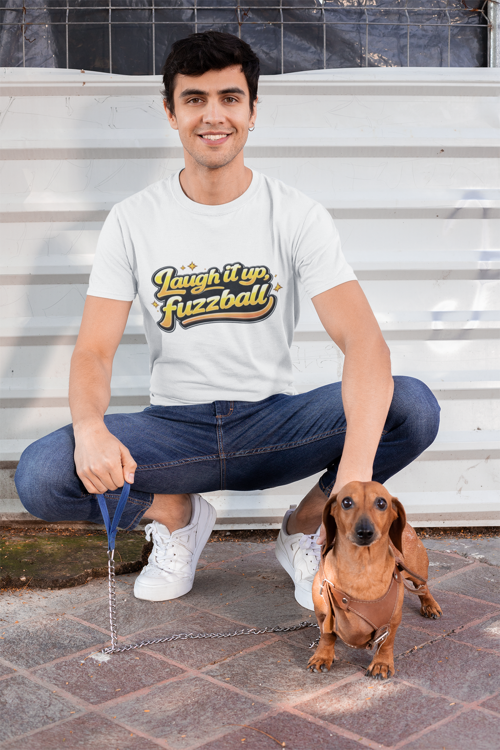 Laugh it up Fuzzball T-shirt | Retro Script Graphic Comfort Colors Tee - Mutantur Labs LLC