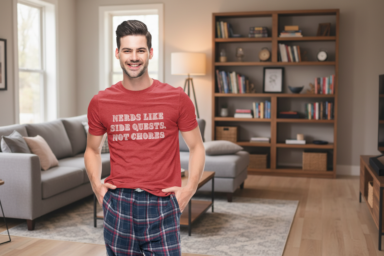 Nerds Like Side Quests, Not Chores T-Shirt — Funny Gamer Nerd Tee - Mutantur Labs LLC
