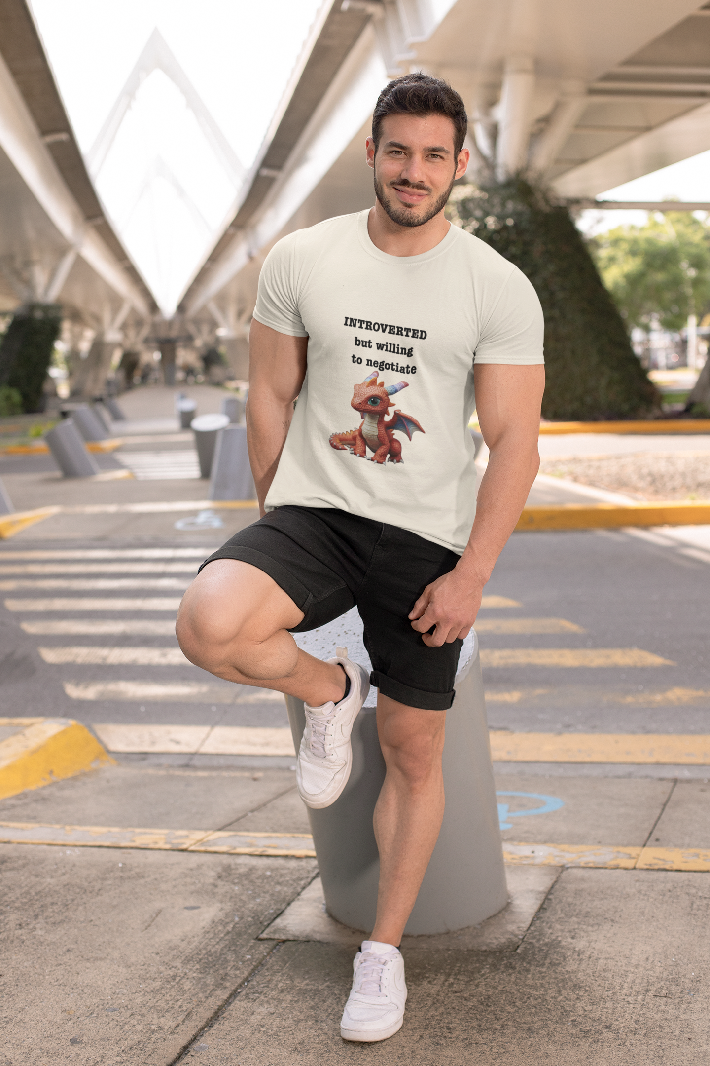 Introverted but Willing to Negotiate T-Shirt — Cute Dragon Graphic Tee - Mutantur Labs LLC