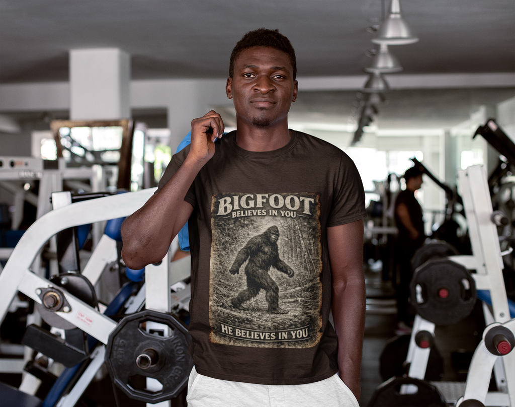 Bigfoot Believes In You T-Shirt — Vintage Sasquatch Graphic Tee - Mutantur Labs LLC