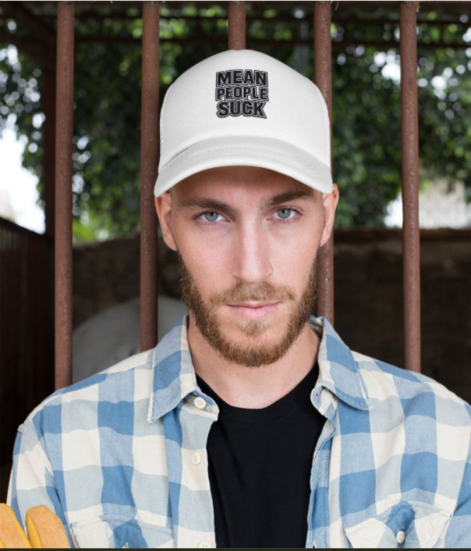 Mean People Suck Flat Bill Snapback — Embroidered Patch Cap - Mutantur Labs LLC