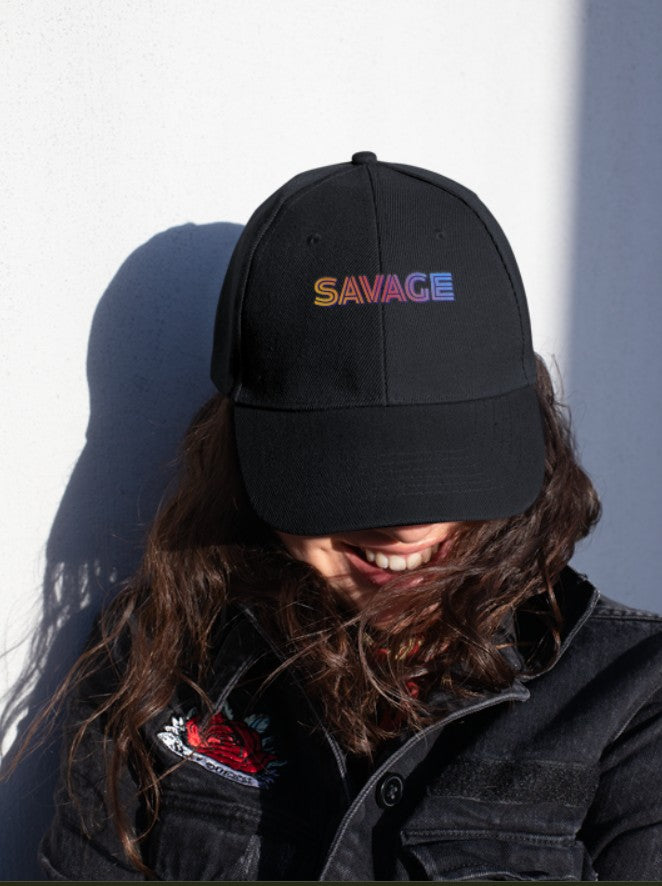 Savage rainbow embroidered Classic Dad Cap - Mutantur Labs LLC