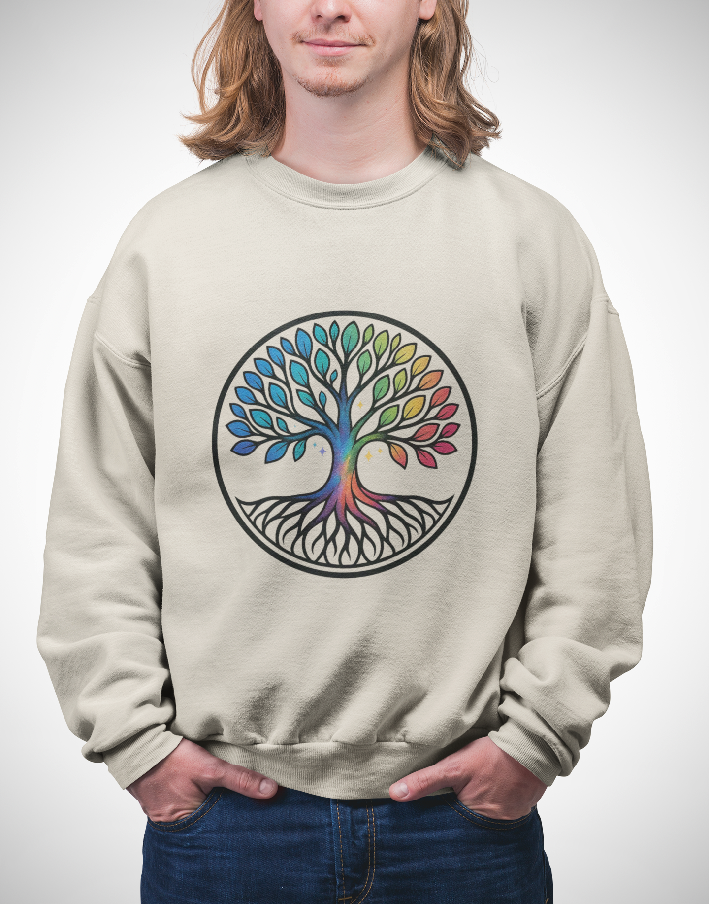 Rainbow Tree of Life Graphic Crewneck sweatshirt - Mutantur Labs LLC