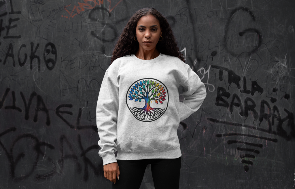 Rainbow Tree of Life Graphic Crewneck sweatshirt - Mutantur Labs LLC