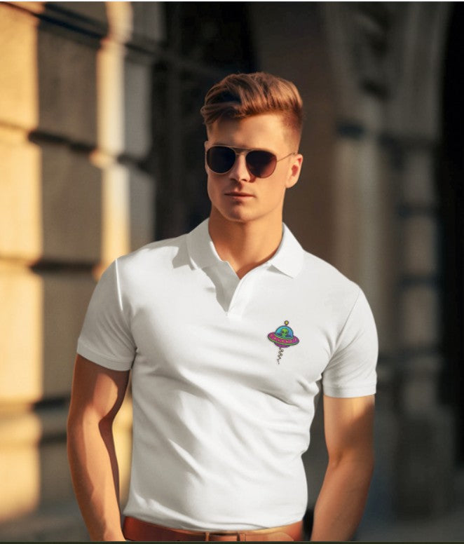 Colorful UFO Embroidered Polo - Mutantur Labs LLC