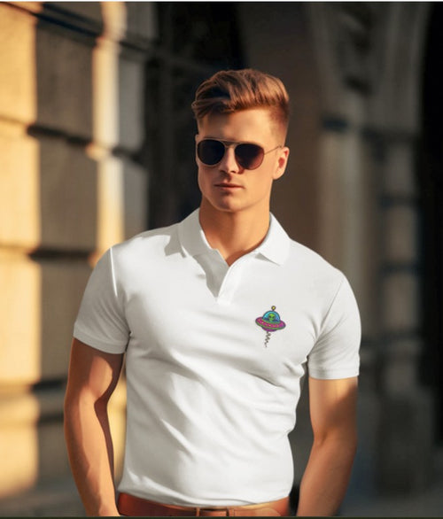 Colorful UFO Embroidered Polo - Mutantur Labs LLC